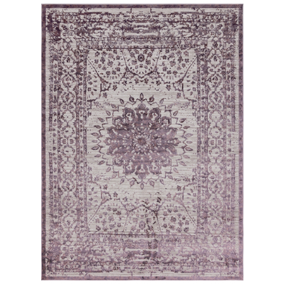 Unique Loom Rugs, Polyester,synthetics,Olefin,polyester,polypropylene,Polyolefin,acrylic, Rectangular, 14x10, Violet, Machine Made; 14x10, Medallion; Overdyed; Oriental; Carved, 85% Polypropylene and 15% Texture Shrink Polyester, Area Rugs, 3143577
