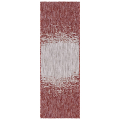 Unique Loom Rugs, Red,Burgundy,ruby, synthetics,Olefin,polyester,polypropylene,Polyolefin,acrylic, Area Rugs,Area rugOutdoor, Octagons, 6x2, Rust Red, Machine Made; 6x2, Abstract; Overdyed; Gradient, Polypropylene, Area Rugs, 