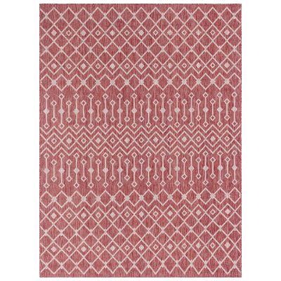 Rugs Unique Loom Outdoor Tribal Trellis Polypropylene Rust Red/Gray 3145058 Area Rugs Gray GreyRed Burgundy ruby synthetics Olefin polyester po Area Rugs Area rugOutdoor Octagons Rectangular 11x8 