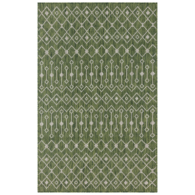 Rugs Unique Loom Outdoor Tribal Trellis Polypropylene Green/Ivory 3145077 Area Rugs Blue navy teal turquiose indig synthetics Olefin polyester po Area Rugs Area rugOutdoor Octagons Rectangular 8x5 