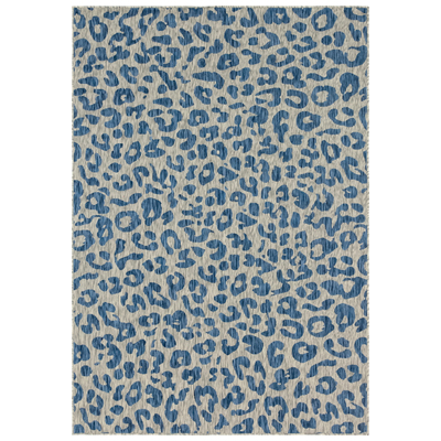 Rugs Unique Loom Outdoor Leopard Polypropylene Blue 3145227 Area Rugs Blue navy teal turquiose indig synthetics Olefin polyester po Area Rugs Area rugOutdoor Octagons Rectangular 10x7 
