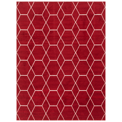 Unique Loom Rugs, Red,Burgundy,ruby, synthetics,Olefin,polyester,polypropylene,Polyolefin,acrylic, Rectangular, 12x9, Red, Machine Made; 12x9, Polypropylene, Area Rugs, 3146656