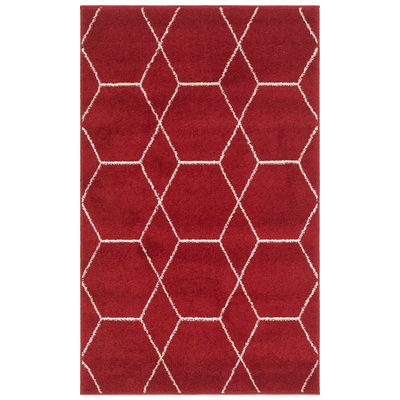 Unique Loom Rugs, Red,Burgundy,ruby, synthetics,Olefin,polyester,polypropylene,Polyolefin,acrylic, Rectangular, 5x3, Red, Machine Made; 5x3, Polypropylene, Area Rugs, 3146663
