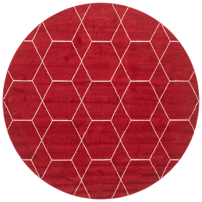 Unique Loom Rugs, Red,Burgundy,ruby, synthetics,Olefin,polyester,polypropylene,Polyolefin,acrylic, Round, 8x8, Red, Machine Made; 8x8, Polypropylene, Area Rugs, 3146665