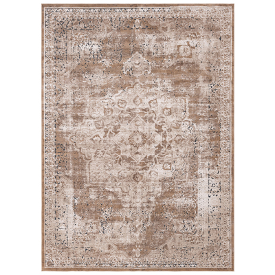 Unique Loom Rugs, Brown,sable, Chenille,synthetics,Olefin,polyester,polypropylene,Polyolefin,acrylic, Rectangular, 12x9, Light Brown, Machine Made; 12x9, Oriental; Border; Medallion; Overdyed; Carved, 85% Heatset Polypropylene and 15% Chenille Yarn, 