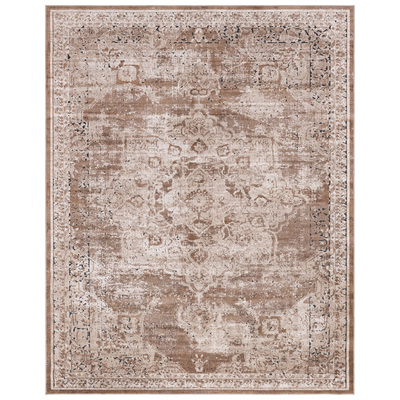 Unique Loom Rugs, Brown,sable, Chenille,synthetics,Olefin,polyester,polypropylene,Polyolefin,acrylic, Rectangular, 10x8, Light Brown, Machine Made; 10x8, Oriental; Border; Medallion; Overdyed; Carved, 85% Heatset Polypropylene and