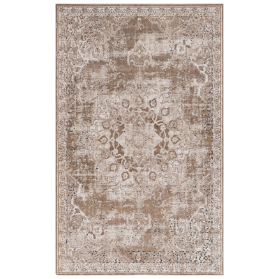 Unique Loom Rugs, Brown,sable, Chenille,synthetics,Olefin,polyester,polypropylene,Polyolefin,acrylic, Rectangular, 8x5, Light Brown, Machine Made; 8x5, Oriental; Border; Medallion; Overdyed; Carved, 85% Heatset Polypropylene and 1