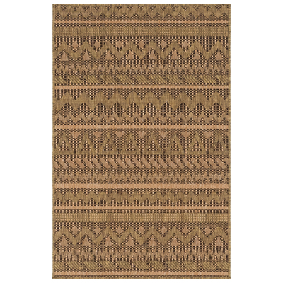 Unique Loom Rugs, Brown,sable, synthetics,Olefin,polyester,polypropylene,Polyolefin,acrylic, Area Rugs,Area rugOutdoor, Octagons,Rectangular, 5x3, Light Brown, Machine Made; 5x3, Striped; Geometric, Polypropylene, Area Rugs, 3