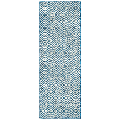 Rugs Unique Loom Outdoor Deco Trellis Polypropylene Navy Blue/Ivory 3148861 Area Rugs Blue navy teal turquiose indig synthetics Olefin polyester po Area Rugs Area rugOutdoor Octagons 6x2 