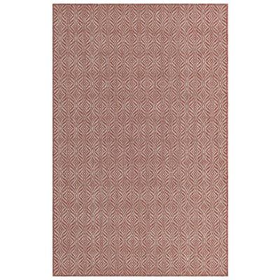 Unique Loom Rugs, Cream,beige,ivory,sand,nudeRed,Burgundy,ruby, synthetics,Olefin,polyester,polypropylene,Polyolefin,acrylic, Area Rugs,Area rugOutdoor, Octagons,Rectangular, 8x5, Rust Red/Ivory, Machine Made; 8x5, T