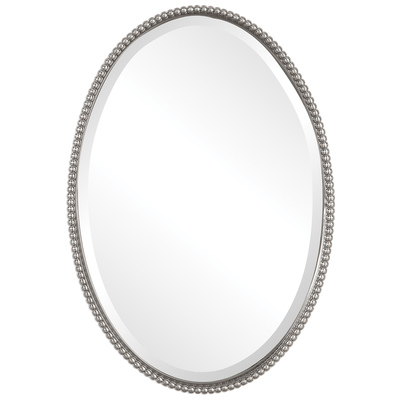Mirrors Uttermost Sherise Metal & Glass Beaded Metal Frame Finished In Mirrors 01102 B 792977011027 Modern Oval Mirrors Oval Horizontal Vertical 