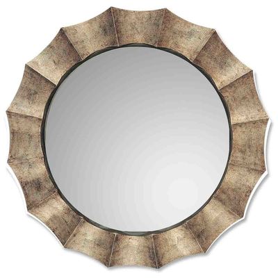 Mirrors Uttermost Gotham Pu Kinder Tarnished Silver With B Mirrors 06048 P 792977060483 Modern Round Mirrors BlackebonySilver Round 