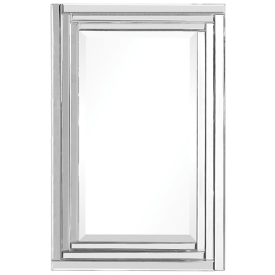 Mirrors Uttermost Alanna Glass & Mdf Constructed Of Stepped Bevel M Mirrors 08027 B 792977080276 Modern Frameless Vanity Mirror Horizontal and Vertical Horizo 