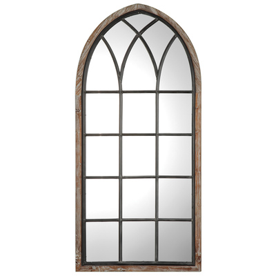 Mirrors Uttermost Montone IRON MIRROR PLYWOOD RECYCLED P This Cathedral Style Arch Mirr Mirrors 09276 792977092767 Arched Mirror GrayGrey Arch Complete Vanity Sets 