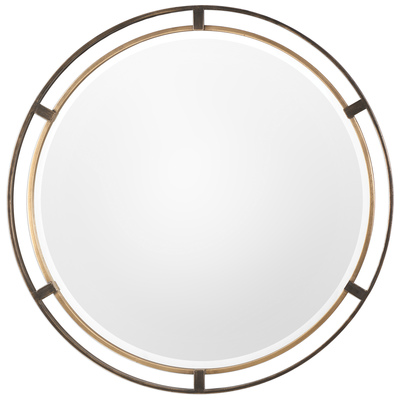 Mirrors Uttermost Carrizo MDF GLASS IRON This Iron Frame Features A Thr Mirrors 09332 792977093320 Bronze Round Mirror Gold Round 