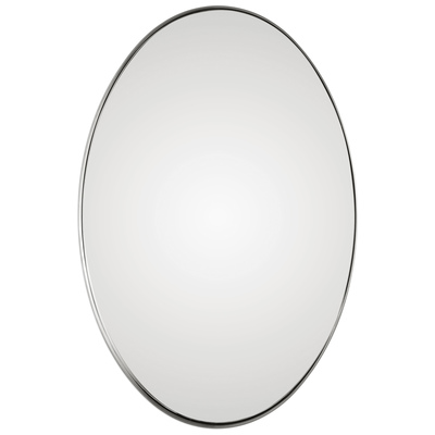 Mirrors Uttermost Pursley GLASS STEEL MDF This Upscale Vanity Mirror Fea Mirrors 09354 792977093542 Brushed Nickel Oval Mirror Oval Horizontal and Vertical Horizo 