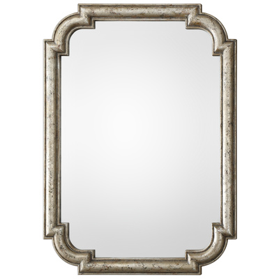 Mirrors Uttermost Calanna MDF MIRROR This Solid Wood Frame Features Mirrors 09385 792977093856 Antique Silver Mirror Silver Horizontal and Vertical Horizo 