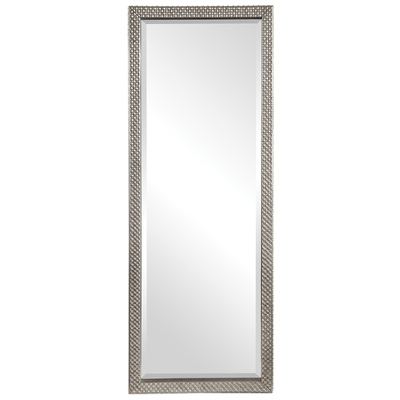 Mirrors Uttermost Cacelia MDF GLASS PAPER This Leaner Style Mirror Featu Mirrors 09406 792977094068 Metallic Silver Mirror Silver Diamond Horizontal and Vertical Horizo 