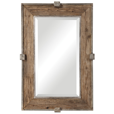 Mirrors Uttermost Siringo IRON MDF MIRROR FIR WOOD This Rustic Frame Is Made From Mirrors 09433 792977094334 Weathered Wood Mirror Silver Horizontal and Vertical Horizo 
