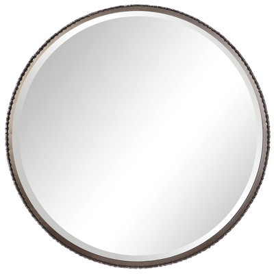 Mirrors Uttermost Ada IRON MDF MIRROR This 3-dimensional Contemporar Mirrors 09496 792977094969 Round Steel Mirror Silver Round 