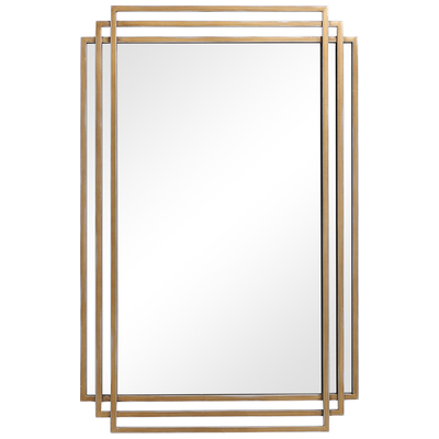 Mirrors Uttermost Amherst IRON MDF MIRROR Showcasing Elegant Lines And A Mirrors 09688 792977096888 Rectangular Brushed Gold Mirro Horizontal and Vertical Horizo 