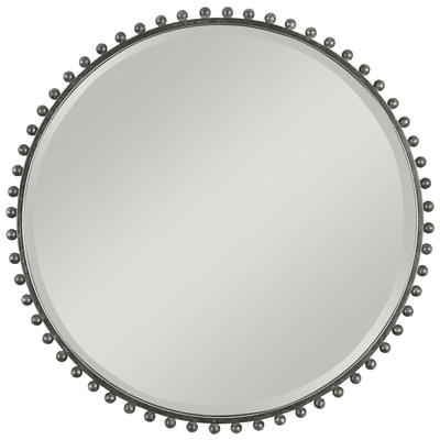 Mirrors Uttermost Taza MDF MIRROR IRON Petite Iron Spheres Line The O Mirrors 09691 792977096918 Round Iron Mirror Round 