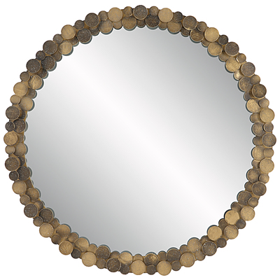 Mirrors Uttermost Dinar IRON MDF MIRROR This Round Mirror Features An Mirrors 09761 792977097618 Round Aged Gold Mirror Round 