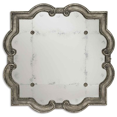 Mirrors Uttermost Prisca Wood & Antique Mirror Distressed Silver With Black U Mirrors 12557 P 792977125571 Large Antiqued Silver Mirrors BlackebonySilver 