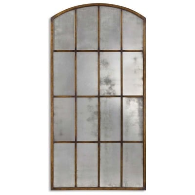 Mirrors Uttermost Amiel Metal Glass MDF This Oversized Arch Features A Mirrors 13464 P 792977134641 Metal Arch Mirrors BrownsableGold Arch 