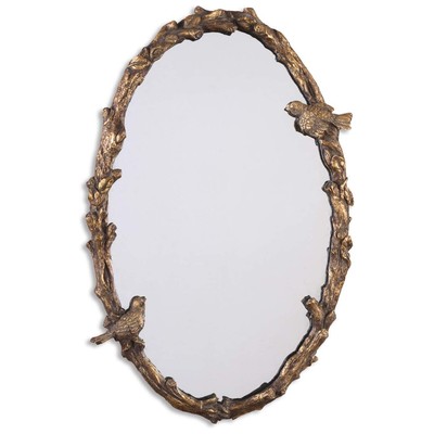 Mirrors Uttermost Paza Iron Resin Mdf Glass Distressed Antiqued Gold Leaf Mirrors 13575 P 792977135754 Gold Vanity Oval Mirrors GoldGrayGrey Oval 