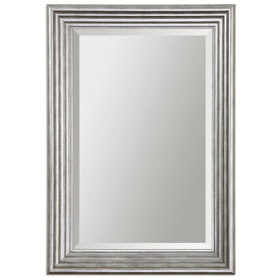 Mirrors Uttermost Latimer WOOD Lightly Distressed Silver With Mirrors 14235-2 792977917077 Vanity Mirrors RedBurgundyrubySilver Horizontal and Vertical Horizo 