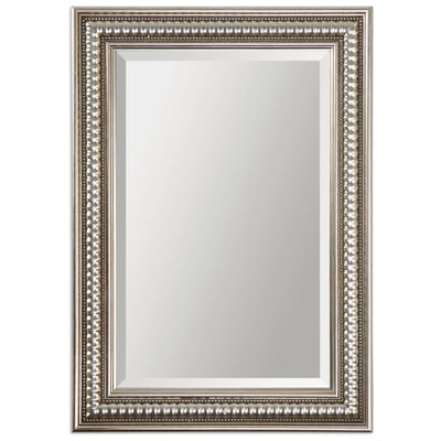 Mirrors Uttermost Benning PINE Silver Leaf Finish With Champa Mirrors 14236-2 792977918500 Vanity Mirrors GrayGreySilver Horizontal and Vertical Horizo 