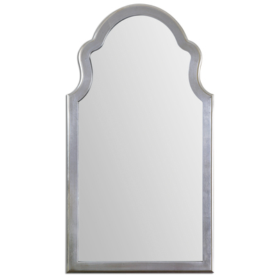 Mirrors Uttermost Brayden MDF-PU- Mirror Lightly Antiqued Silver Leaf F Mirrors 14479 792977144794 Arched Silver Mirrors Silver Arch Complete Vanity Sets 