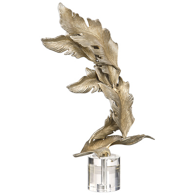 Decorative Figurines and Statu Uttermost Fall Leaves ALUMINUM CRYSTAL STEEL Inspired By Falling Fall Leave Accessories 17513 792977175132 Figurines & Sculptures Silver Crystal 