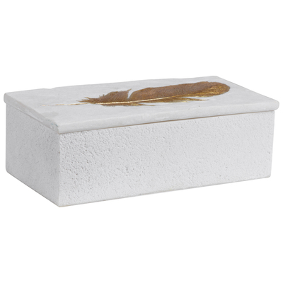 Boxes and Bookends Uttermost Nephele POLYRESIN Decorative Box Has An Aged Whi Accessories 17724 792977177242 Decorative Boxes GoldWhitesnow Bookends BookendBox Boxes 