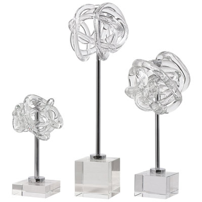 Decorative Figurines and Statu Uttermost Neuron Iron+Crystal+Glass This Contemporary Trio Feature Accessories 17835 792977178355 Figurines & Sculptures Crystal Sculptures 