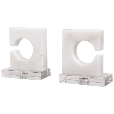 Boxes and Bookends Uttermost Clarin Marble&crystal These Contemporary Bookends Fe Accessories 17864 792977178645 Bookends GrayGreyWhitesnow Bookends BookendBox Boxes 
