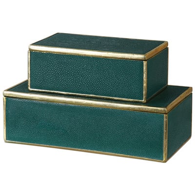 Boxes and Bookends Uttermost Karis POLYRESIN Emerald Green Boxes With Brigh Accessories 18723 792977187234 Decorative Boxes GoldGreenemeraldteal Bookends BookendBox Boxes Complete Vanity Sets 