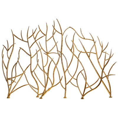 Fireplace Mantels and Accessor Uttermost Gold Branches 100% IRON Hand Forged Hammered Iron Bra Accessories 18796 792977187968 Fireplace Screen Complete Vanity Sets 