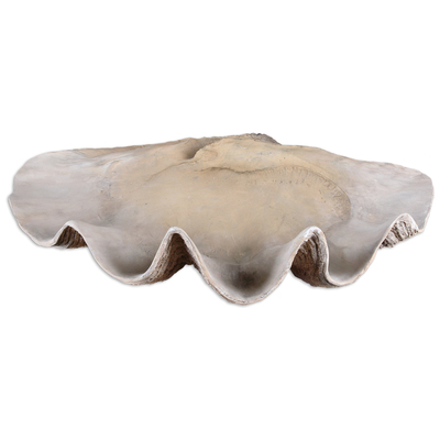 Vases-Urns-Trays-Finials Uttermost Clam Polyresin This Decorative Bowl Is Design Accessories 19800 792977897652 Decorative Bowls & Trays White snow poly resin POLYRESIN Resin 0-20 Complete Vanity Sets 