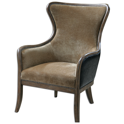 Chairs Uttermost Snowden WOOD FOAM FABRIC PU Solid Wood Construction With R Accent Furniture 23158 792977231586 Accent Chairs & Armchairs Accent Chairs AccentWing Chair Complete Vanity Sets 
