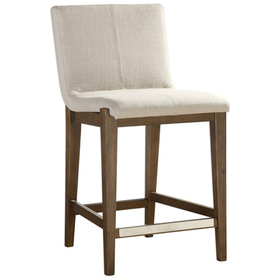 Chairs Uttermost Klemens SOLID WOOD PLYWOOD FABRIC FOAM Gently Sloped Padded Seat In A Accent Furniture 23390 792977233900 Bar & Counter Stools Accent Chairs AccentStools Sto 