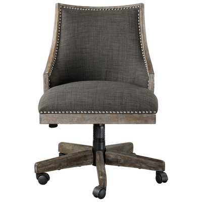Chairs Uttermost Aidrian METAL BENT WOOD PLYWOOD FABRIC Curved Back Design In Warm Cha Accent Furniture 23431 792977234310 Accent Chairs & Armchairs Gray Grey Accent Chairs Accent 