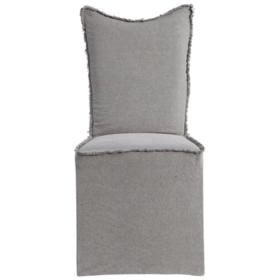 Chairs Uttermost Narissa FABRIC Stonewashed Gray Linen Blend S Accent Furniture 23462-2 792977955123 Accent Chairs & Armchairs Gray Grey Accent Chairs Accent 