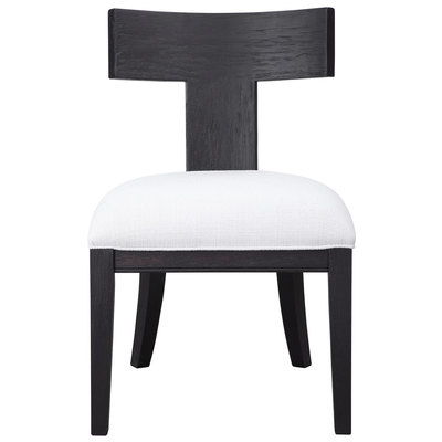 Uttermost Chairs, Black,ebonyWhite,snow, Accent Chairs,Accent, RUBBER SOLID WOOD,BENT WOOD,PLYWOOD,FOAM,FABRIC,HARDWARE, Accent Furniture, Accent Chairs & Armchairs, 792977235331, 23533