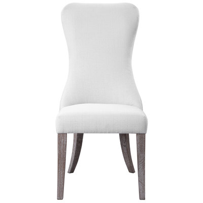Uttermost Chairs, Gray,GreyWhite,snow, Accent Chairs,Accent, OAK SOLID WOOD,PLYWOOD,FABRIC,FOAM,HARDWARE, Accent Furniture, Accent Chairs & Armchairs, 792977235409, 23540