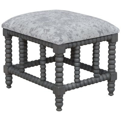 Uttermost Ottomans and Benches, Gray,GreyWhite,snow, MAHOGANY WOOD WITH FOAM AND FABRIC, Accent Furniture, Small Benches, 792977235683, 23568