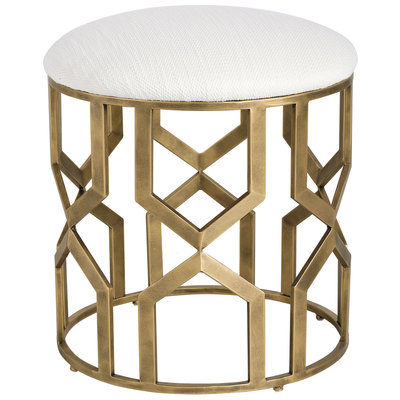 Chairs Uttermost Trellis IRON MDF FABRIC FOAM Stylish And Versatile This Ro Accent Furniture 23579 792977235799 Accent Stools White snow Accent Chairs AccentStools Sto 
