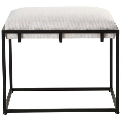 Uttermost Ottomans and Benches, Black,ebonyWhite,snow, IRON, MDF,LINEN, FOAM, Accent Furniture, Small Benches, 792977235805, 23580