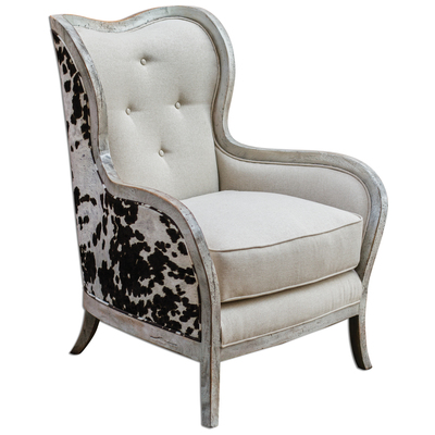 Chairs Uttermost Chalina MAHOGANY WOOD WITH FOAM AND FA Curvy Exposed Wood Frame Is S Accent Furniture 23611 792977236116 Accent Chairs & Armchairs White snow Accent Chairs Accent Complete Vanity Sets 